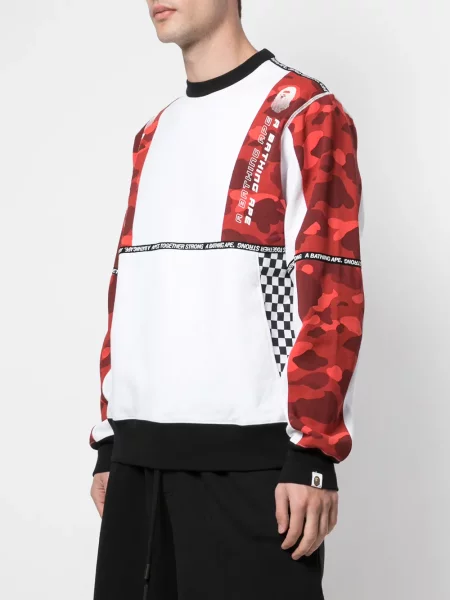 Tricou A Bathing Ape® cu model camuflaj alb