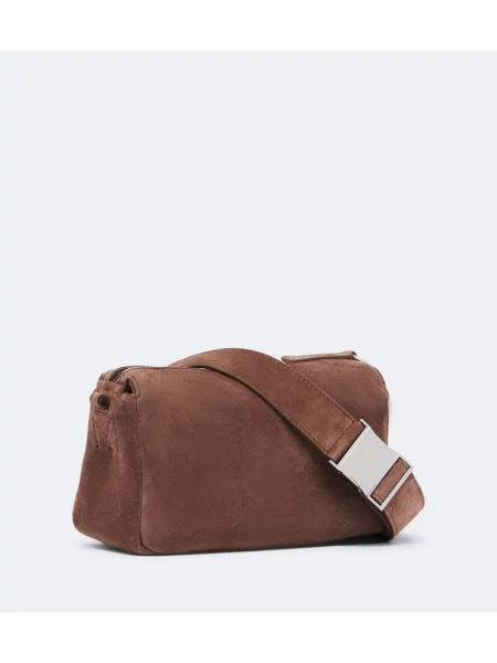Geantă Max Mara din piele de căprioară bej