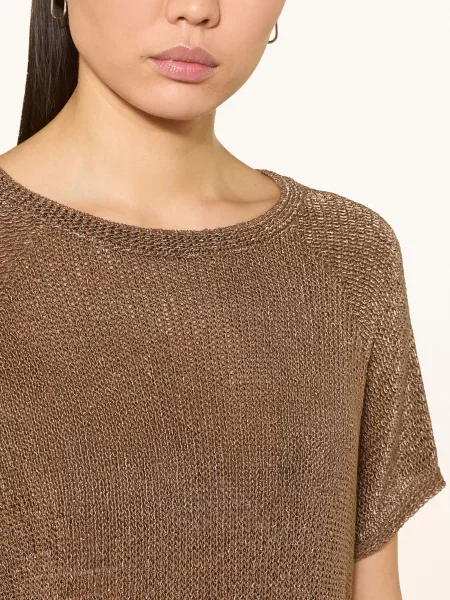 S.Oliver Black Label Pletené Tričko hnědá černé