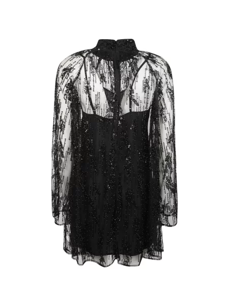Rochie mini Staud cu paiete plasă negru