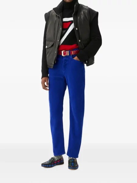 Pantaloni Versace de catifea cord albastru