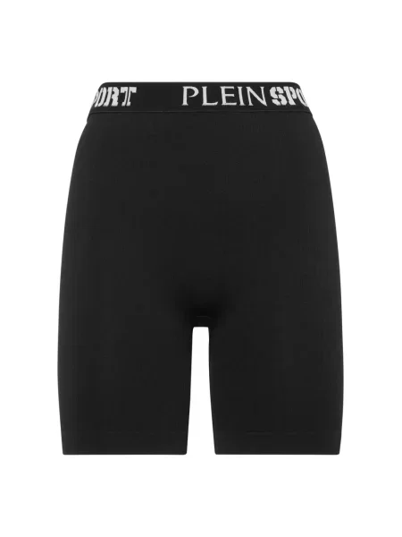 Kolarki Plein Sport skórzane bezszwowe czarne