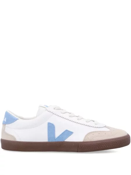 Sneakerși Veja Volley din piele de căprioară alb