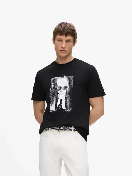 KARL LAGERFELD JEANS Tričko tmavosivá biela čierna