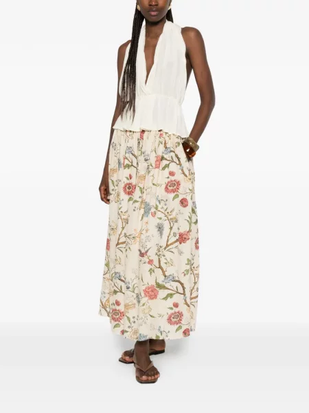 Pantaloni Into The East cu model floral cu imagine