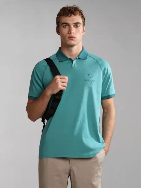 Поло Napapijri бирюзовый