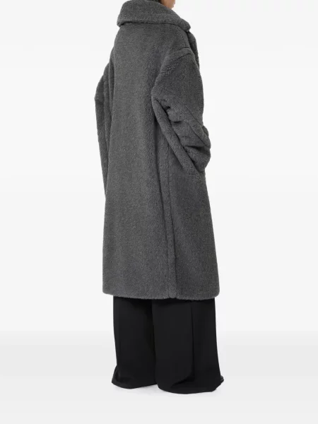 Dvouřadý medvídek kabát Max Mara šedý