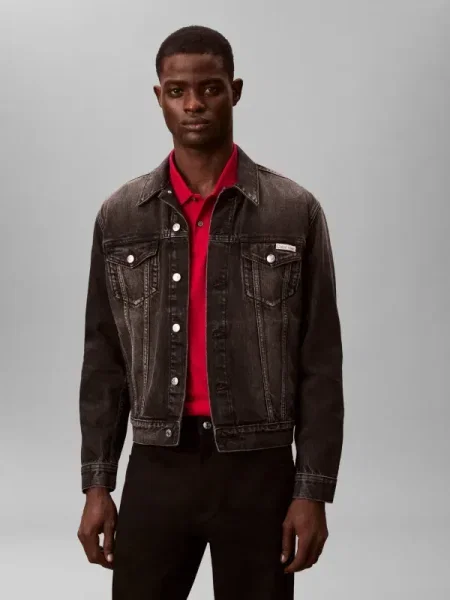 Geacă de blugi Calvin Klein Jeans negru