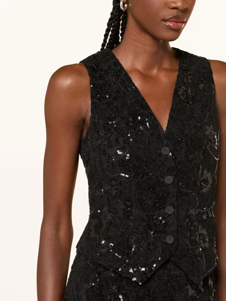Riani Kamizelka Typu Blezer Z Koronki Z Cekinami schwarz czarna