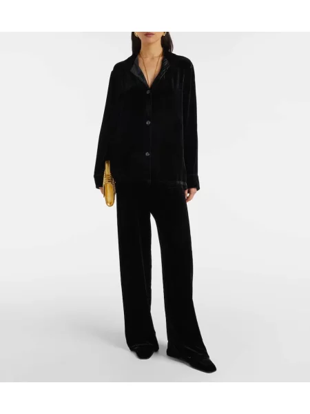 Pantaloni Asceno de catifea negru