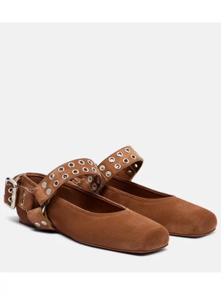 Pantofi cu toc Alaïa din piele de căprioară maro