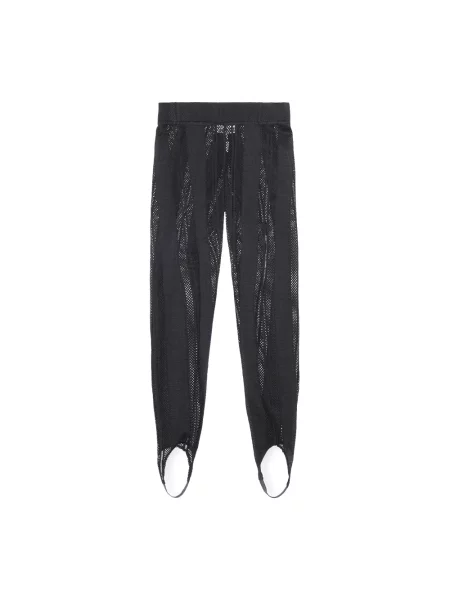 Spodnie Ganni z siateczką z siateczki czarne