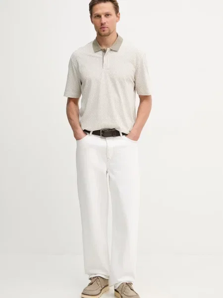 Tricou polo Armani Exchange bej