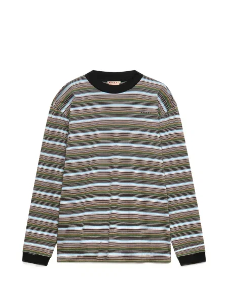 Tricou Marni cu broderie maro