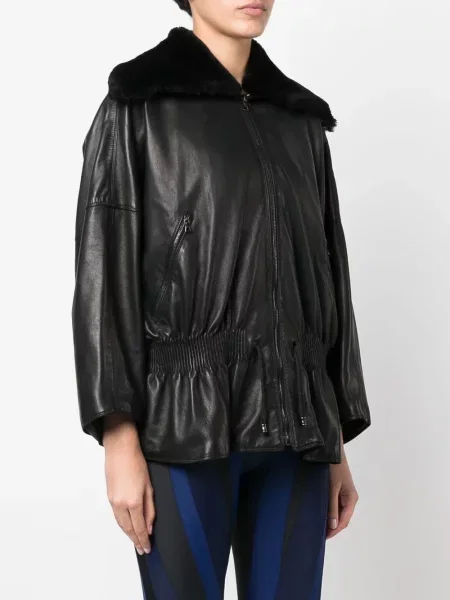 S límcem bunda Versace Pre-owned černá