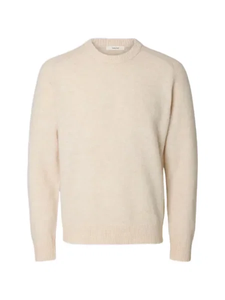 Pulover Selected cu decolteu rotund