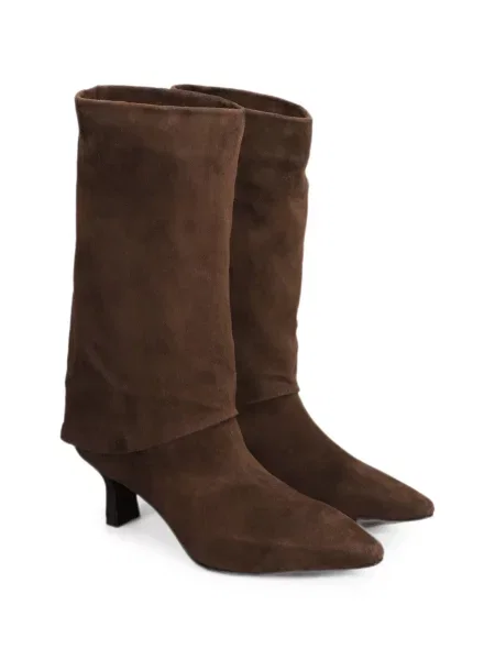 Botine The Seller din piele de căprioară maro