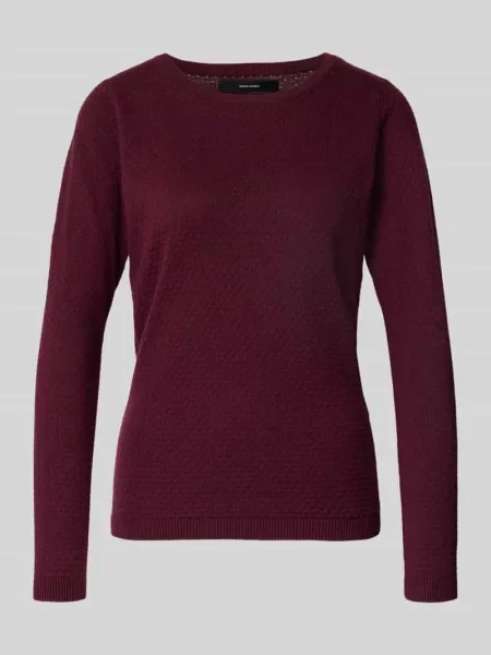 Sweter z dzianiny o kroju regular fit z czystej bawełny model ‘CARE’ Vero Moda