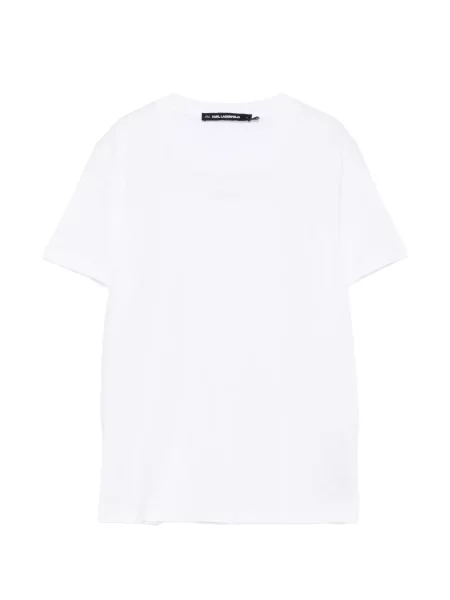 Tricou Karl Lagerfeld cu broderie alb