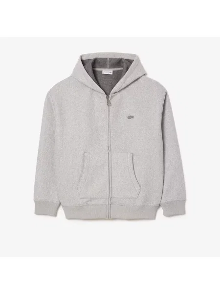 Lacoste Bluza Z Kapturem Loose Fit szara
