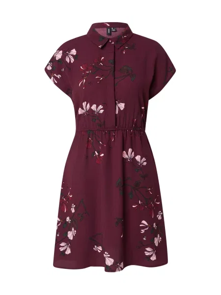 VERO MODA Rochie tip bluză VMNEWHALLIE verde pin / roz pudră / vin / merlot roșu