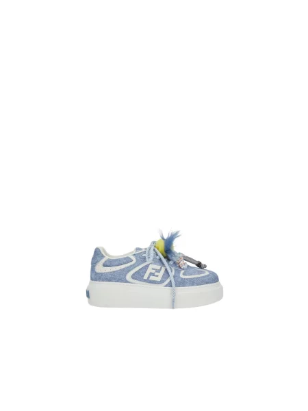 Sneakersy Fendi skórzane niebieskie