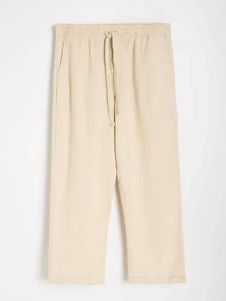 Штани повсякденні DIVERSE льон/віскоза бежевий