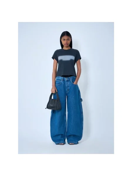 Koszulka Alexander Wang z dżerseju z logo szara