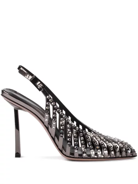Pantofi cu toc Le Silla de cristal argintiu