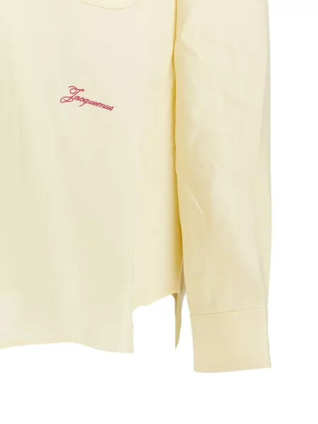 Cămașă Jacquemus cu broderie asimetrică galben