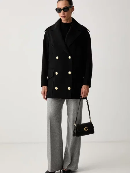 Palton Elisabetta Franchi elegant negru