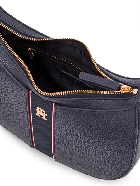 Шопинг чанта Tommy Hilfiger на райета с автограф синьо