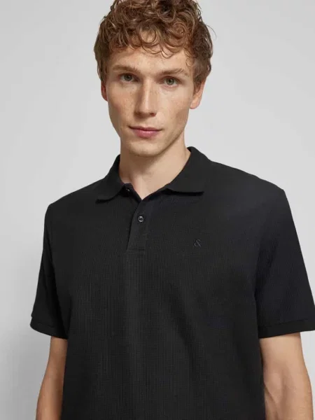 Koszulka polo z wyhaftowanym logo model ‘AUSTIN’ Jack & Jones czarna