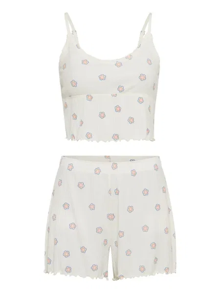 LSCN by LASCANA Pantaloni scurți ecru portocaliu / roz pal albastru