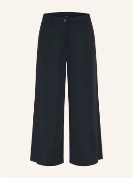 Opus Spodnie Typu Culotte Maiga Flow blau granatowe