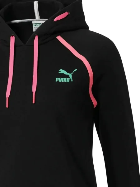Суичър с качулка Puma с принт черно