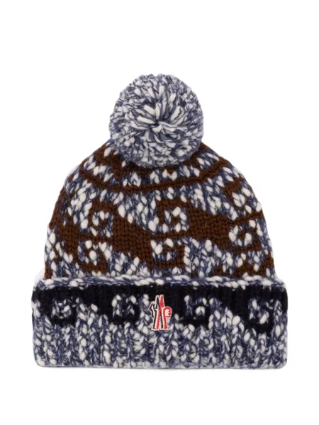 Плетена шапка Moncler Grenoble помпони