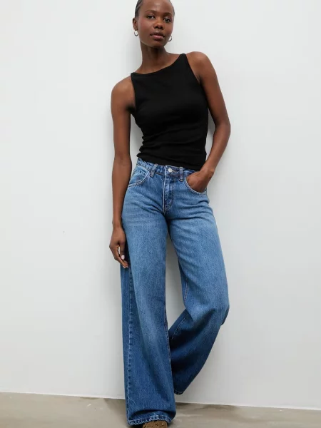 Answear.LAB rifle wide leg dámske modrá