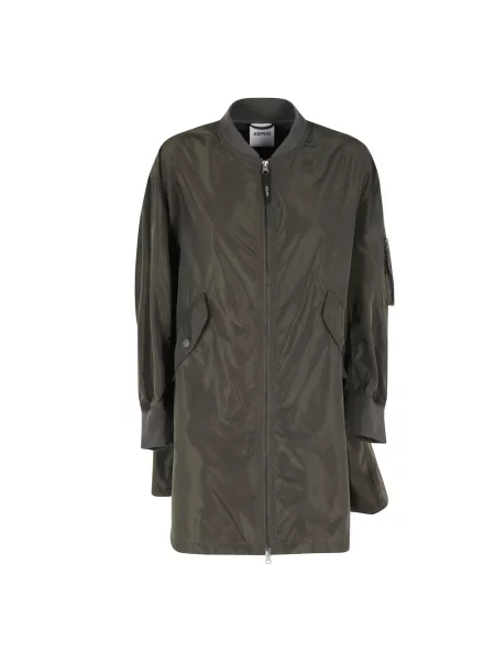 Lniana kurtka Aspesi jednorzędowa zielona