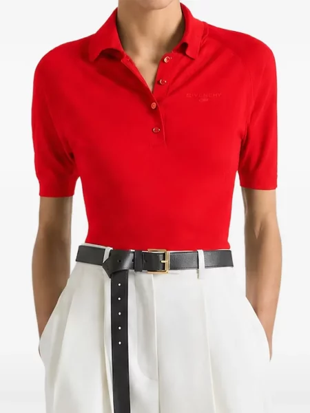 Scurt tricou polo Givenchy tricotate roșu