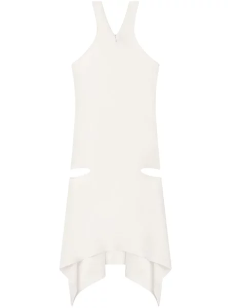 Rochie mini Courreges din jerseu de costum alb