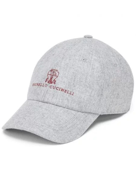 Șapcă Brunello Cucinelli cu broderie de flanelă