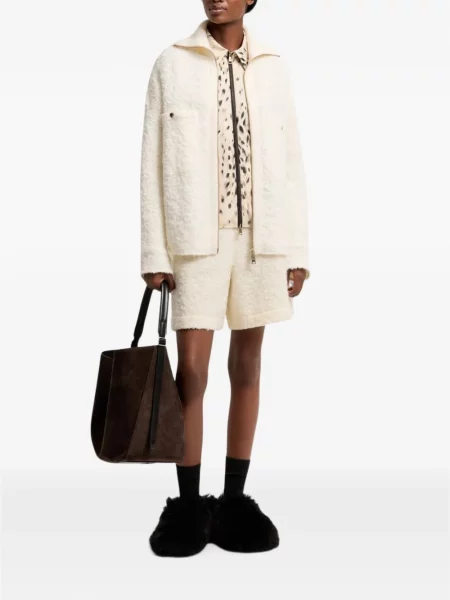 Bouclé geacă Moncler alb