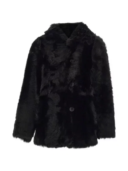 Reversibil haină din piele de oaie Hiso din piele de oaie negru