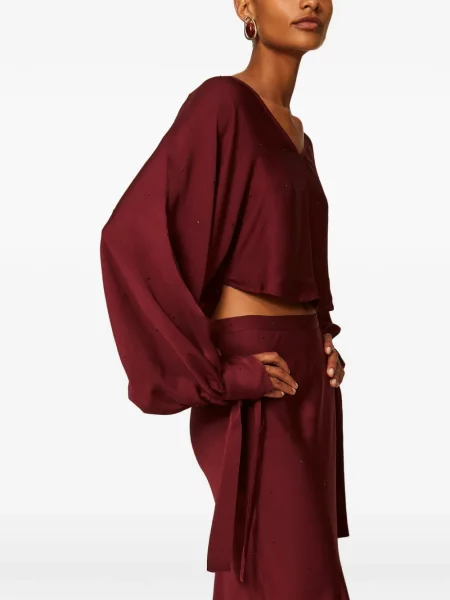 Top Twinset din satin roșu