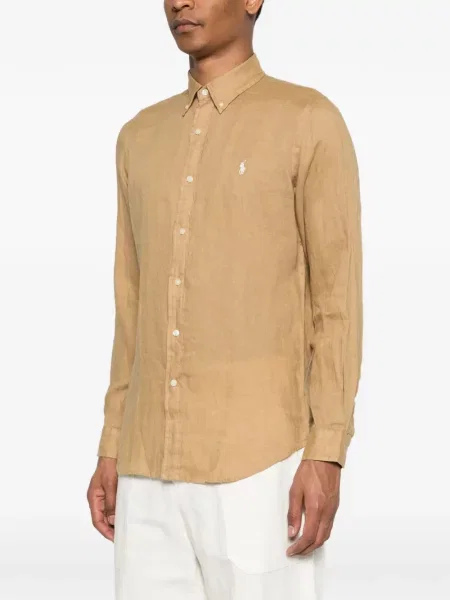 Tricou polo Polo Ralph Lauren din piele de căprioară scurt albastru