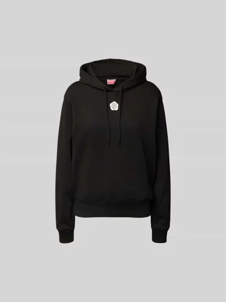 Bluza z kapturem z nadrukiem z logo Kenzo czarna
