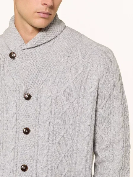 Strokesman's Kardigan Z Wełny Merino grau