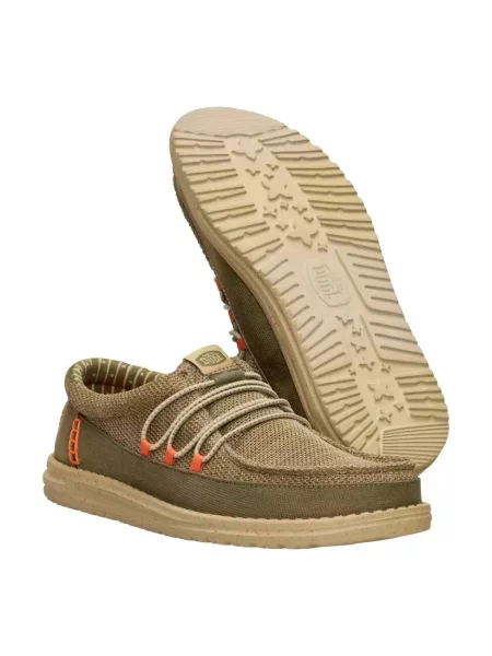 HeyDude Mokasyny Wally Guard Stretch Sox beżowe