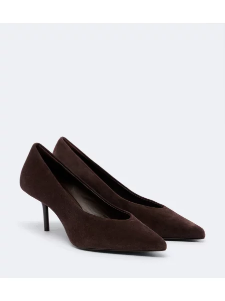 Pantofi cu toc Max Mara din piele de căprioară maro